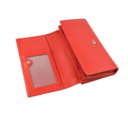 Portofel casual, dama, VALENTINI 407-155, rosu, piele naturala